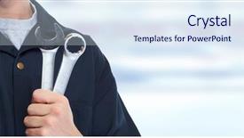  Presentation with auto repair - Cool new theme with auto repair - car mechanic backdrop and a sky blue colored foreground