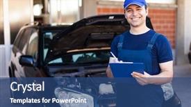  Presentation with electronic mechanic components - PPT theme enhanced with tablets - tablet pc device with security background and a light gray colored foreground