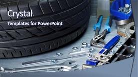  Presentation with workshop tools - Presentation theme with auto repairing workshop tools background and a wine colored foreground