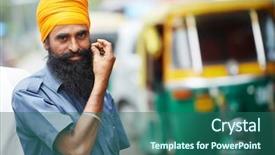  Presentation with rickshaw - Theme with auto rickshaw tut-tuk sikh background and a ocean colored foreground