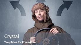  Presentation with black wedding holding hands - Audience pleasing PPT theme consisting of auto road show - young man holding black steering backdrop and a  colored foreground