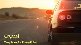  Presentation with road safety - Audience pleasing PPT theme consisting of highway safety - car on asphalt road backdrop and a tawny brown colored foreground