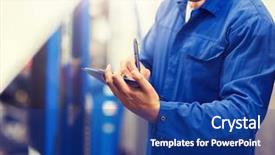  Presentation with mechanic car service repair maintenance - Colorful presentation theme enhanced with auto service maintenance and people backdrop and a ocean colored foreground