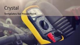  Presentation with wire auto - Beautiful presentation design featuring auto service repair and maintenance backdrop and a soft green colored foreground