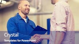  Presentation with mechanic car service repair maintenance - Presentation design with auto service repair maintenance gesture background and a navy blue colored foreground