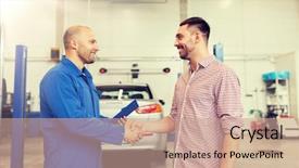  Presentation with mechanic car service repair maintenance - Slide set having auto service repair maintenance gesture background and a coral colored foreground