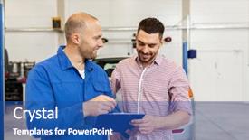  Presentation with mechanic car service repair maintenance - Audience pleasing slides consisting of estimation - auto service repair maintenance backdrop and a ocean colored foreground