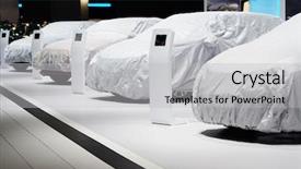  Presentation with cars - Presentation theme enhanced with auto show - image of cars background and a light gray colored foreground