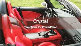  Presentation with fair - Audience pleasing presentation theme consisting of auto show - red leather fair backdrop and a tawny brown colored foreground