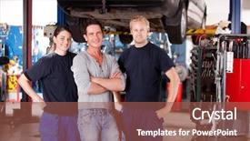  Presentation with hoist - Amazing presentation theme having shop with a car backdrop and a tawny brown colored foreground