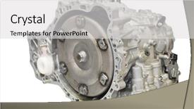  Presentation with auto - Presentation design featuring auto trasmission - gearbox isolated under the white background and a light gray colored foreground