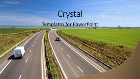 Presentation with traffic - PPT theme consisting of autoangle - highway traffic on a lovely background and a light blue colored foreground