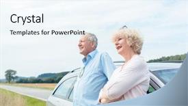  Presentation with positive attitude - Presentation design with autoangle - low-angle view portrait of two background and a sky blue colored foreground