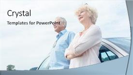  Presentation with positive attitude - PPT layouts consisting of autoangle - low-angle view portrait of two background and a sky blue colored foreground