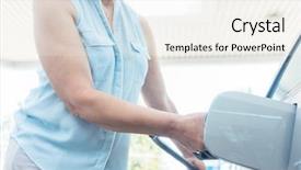  Presentation with gas station - Cool new theme with autoangle - low-angle view portrait backdrop and a sky blue colored foreground