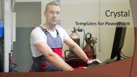  Presentation with shaft alignment - Beautiful theme featuring autoangle - serviceman near wheel alignment computer backdrop and a light gray colored foreground