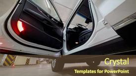  Presentation with car parking - Presentation having autoangle - white car with open driver background and a tawny brown colored foreground