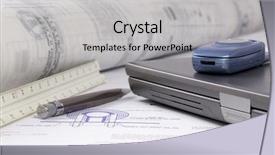  Presentation with trade - Audience pleasing slides consisting of architecture autocad - engineer's tools of the trade backdrop and a light gray colored foreground