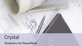  Presentation with engineering desk of civil engineer - Amazing presentation having architecture autocad - engineer's tools of the trade backdrop and a lemonade colored foreground