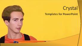  Presentation with spirit - PPT layouts enhanced with autoclave - man with spirit level background and a  colored foreground