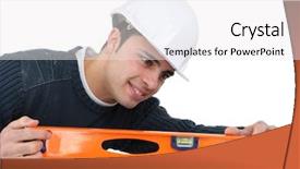  Presentation with autoclave - Slides featuring autoclave - mason checking wall is level background and a white colored foreground