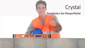  Presentation with autoclave - Presentation theme consisting of autoclave - young mason giving the thumbs-up background and a white colored foreground