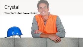  Presentation with autoclave - Presentation featuring autoclave - young mason stood by wall background and a light gray colored foreground