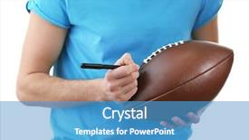  Presentation with grunge american football field - PPT theme with autographs by american football star background and a  colored foreground