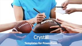  Presentation with grunge american football field - Audience pleasing slides consisting of autographs by american football star backdrop and a teal colored foreground