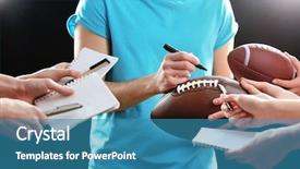  Presentation with american football - PPT layouts consisting of autographs by american football star background and a teal colored foreground