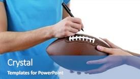  Presentation with american football - Beautiful slides featuring autographs by american football star backdrop and a teal colored foreground