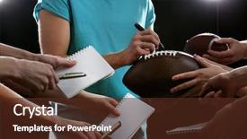  Presentation with football lights - PPT layouts having autographs by american football star background and a  colored foreground