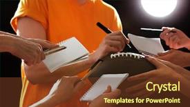  Presentation with american football - Audience pleasing presentation design consisting of autographs by american football star backdrop and a tawny brown colored foreground