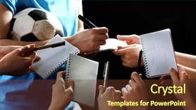  Presentation with football lights - Theme with autographs by football star background and a  colored foreground