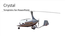  Presentation with clipping - Audience pleasing theme consisting of autogyre - gyrocopter with open canopy isolated backdrop and a white colored foreground