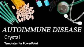  Presentation with autoimmune disease medical concept - Theme with autoimmune-disease-text-on-medical background and a black colored foreground