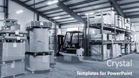  Presentation with warehouse - Slide set enhanced with autoloader-in-a-large-modern background and a gray colored foreground