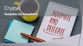  Presentation with motivational - PPT layouts featuring automate-and-delegate-productivity-advice background and a gray colored foreground