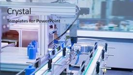  Presentation with machine vision - PPT theme enhanced with automate machine claw and vision background and a light blue colored foreground