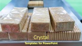  Presentation with food industry - Colorful slide deck enhanced with automate-robot-conveyor-in-production backdrop and a tawny brown colored foreground