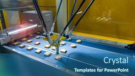  Presentation with food industry - Slide deck consisting of automate-robot-with-vacuum-suckers background and a ocean colored foreground