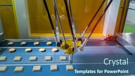  Presentation with food industry - Cool new slides with automate-robot-with-vacuum-suckers backdrop and a ocean colored foreground