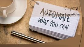  Presentation with index card - PPT layouts consisting of automate-what-you-can-advice background and a coral colored foreground