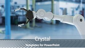  Presentation with production line - Beautiful theme featuring automated graphics - 3d image of production line backdrop and a teal colored foreground