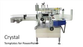  Presentation with industrial textile industry yarn spools - Beautiful PPT theme featuring automated machines - image of industrial equipment backdrop and a  colored foreground