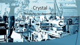  Presentation with tape recorder workshop - Beautiful slides featuring automated machines - interior of workshop backdrop and a  colored foreground