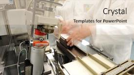  Presentation with production line - Presentation theme having automated production line in modern background and a lemonade colored foreground