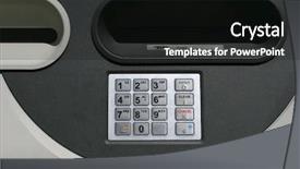  Presentation with atm - Presentation theme enhanced with automated teller machine atm background and a black colored foreground