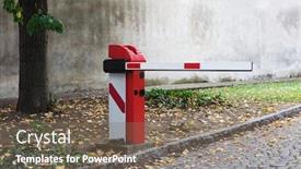  Presentation with autumn - Slides consisting of automatic-barrier-on-the-road background and a gray colored foreground