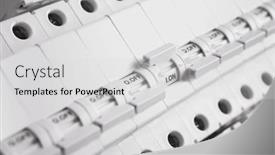  Presentation with circuit - Theme with automatic-circuit-breakers-isolated and a light gray colored foreground